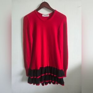 Vintage Sonia Rykiel Red Knitted Sweater Dress